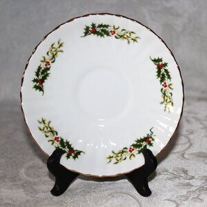 Royal Stafford Fine Bone China Saucer | Christmas Saucer | Holly & Berries